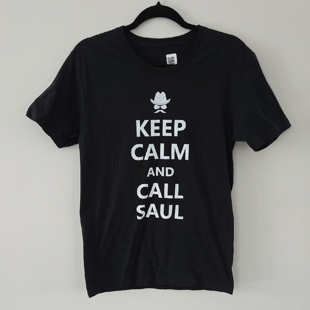 Gildan Black Graphic Tee with White Text